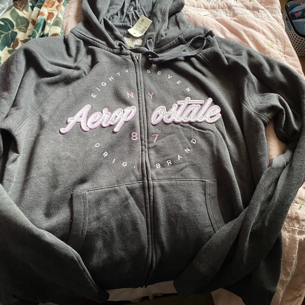 Aeropostale Gray Zip Hoodie, XL